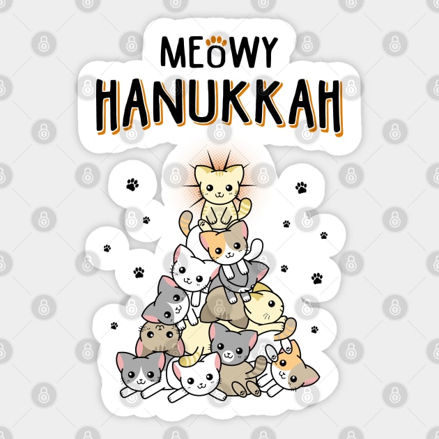 Meowy Hanukkah Sticker by KsuAnn